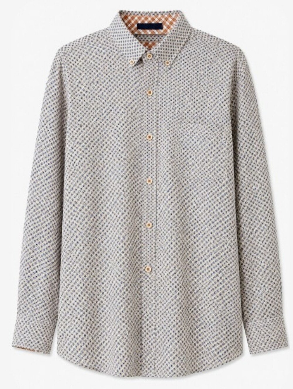 Johnston & Murphy Orange, White & Navy Geometric Button-Down
